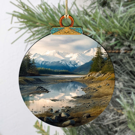 The Majesty of Alaskan Wilderness Wooden Ornaments by G.Debrekht - Wildlife Holiday Decor - 870074-1