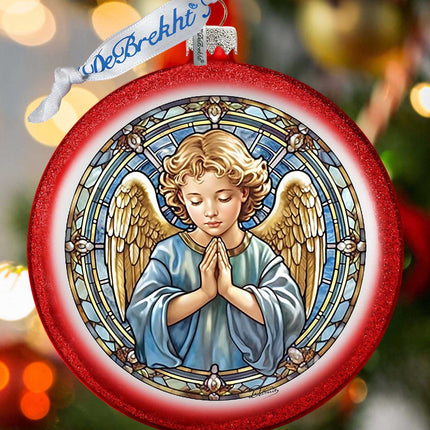 Little Angel Ball Glass Ornament by G. Debrekht - Nativity Holiday Decor - 73565C-2