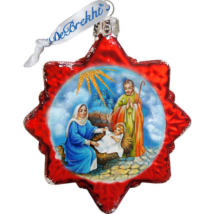 Story of Nativity Mercury Glass Ornaments Set of 3 by G. DeBrekht - Nativity Holiday Decor - 770122S3-1