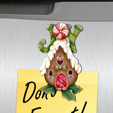 Joy Gingerbread House Shape Refrigerator Magnets Set of 3 by Jamie Mills-Price-0