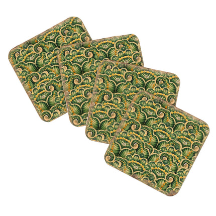 Floral Wooden Cork Coasters Gift Set of 4 by Nature Wonders - Nature Wildlife Decor  - 95021C-S4-4