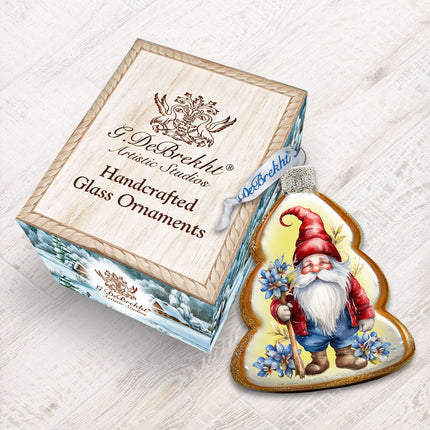 Christmas Gnome Mercury Glass Ornaments by G. Debrekht - Christmas Santa Snowman Decor - 776016-3