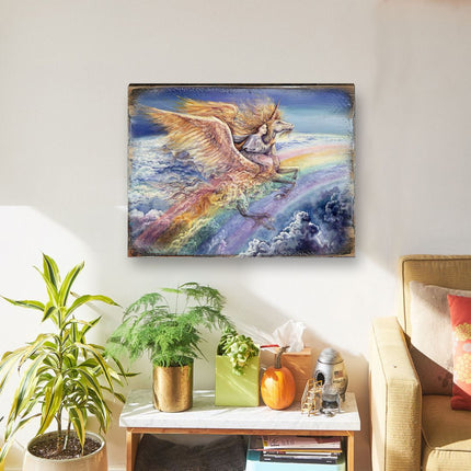 Flight to Aquarius Fantasy Wooden Wall Art by Josephine Wall - Fantasy Decor - 852116-JW-3