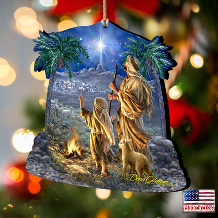 Shepherds Keeping Watch Wooden Ornaments by Gelsinger - Nativity Holiday Decor - 8161025-1838-3