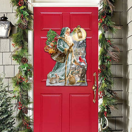 Saint Nicholas Christmas Door Decor by D. Gelsinger - Christmas Santa Snowman Decor - 8461067H-DG-3