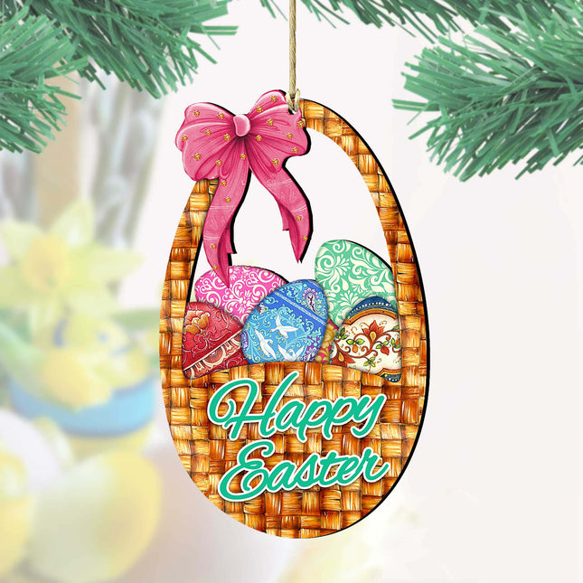 Easter Basket Wooden Ornaments by G. DeBrekht - Easter Spring Decor - 8185309-0