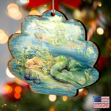 Dreams of Atlantis Wooden Ornaments by Josephine Wall - Coastal Sea-Life Decor - 8472102-JW-2