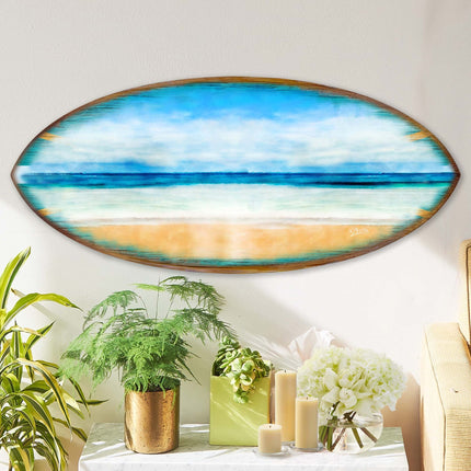 Ocean View Surfboard Coastal Wall Art by G. DeBrekht - Coastal Holiday Decor - 8490130HS-1