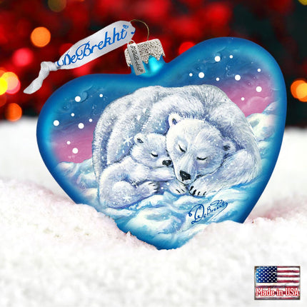 Motherly Love Bears Glass Ornament by G. DeBrekht - Wildlife Holiday Decor - 753-008-1