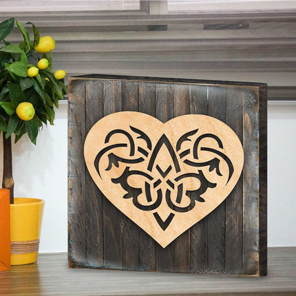 Celtic Heart Decor Art Wooden Wall Art by Celtic Art - Celtic Decor - 953166B-2