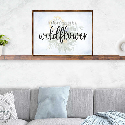 In a Field of Roses She Is a Wildflower - Bedroom Wall Art - Nursery Wall Art - Contemporary Decor - Girls Room Wall Decor - 310335-1