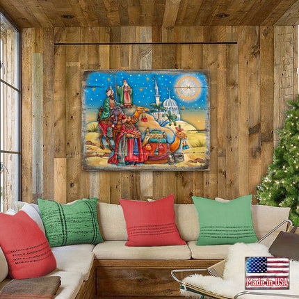 Three Kings Nativity Wooden Wall Art by G. DeBrekht - Nativity Holiday Decor - 8173853B-4