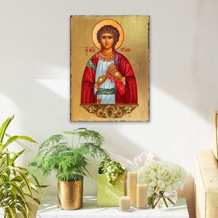 Saint Stephen Wooden Gold Plated Religious Christian Sacred Icon - Inspirational Icon Decor - 85056-2