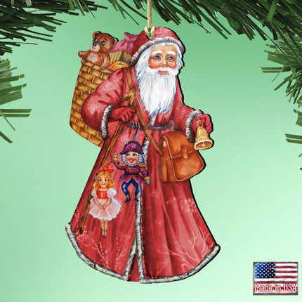 Saint Nick Christmas Wooden Ornaments by G. DeBrekht - Christmas Santa Snowman Decor - 8124120-1