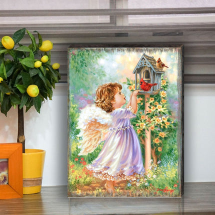 Angels Are Near Wooden Wall Art by D. Gelsinger - Nativity Holiday Decor - 95678B-DG-4