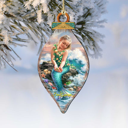 Princess of The Sea Cone Wooden Ornaments by Gelsinger - Coastal Holiday Decor - 8041112-1611-1