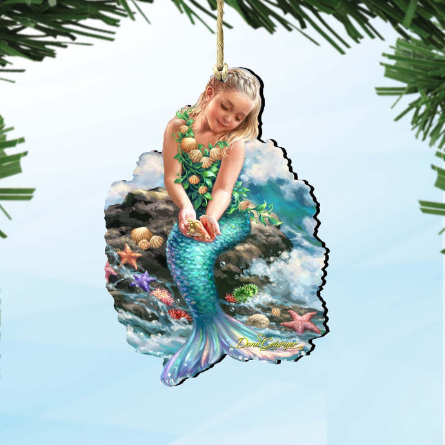 Princess of The Sea Wooden Ornaments by Gelsinger - Coastal Holiday Decor - 8141112-1611-0