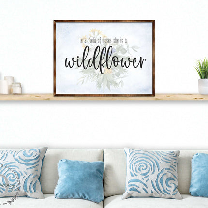 In a Field of Roses She Is a Wildflower - Bedroom Wall Art - Nursery Wall Art - Contemporary Decor - Girls Room Wall Decor - 310335-0