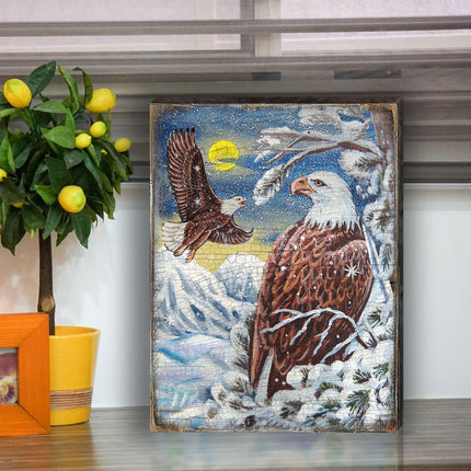 Eagle Art Wooden Wall Art by Nature Wonders - Nature Wildlife Decor  - 95219B-3