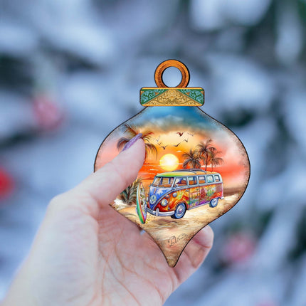 Nautical Christmas Ornaments - Sunset on the Beach Wooden Ornaments by G. DeBrekht Coastal Holiday Decor - 8688170-4