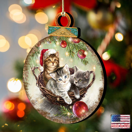Christmas Kittens Wooden Ornaments by Gelsinger - Christmas Decor - 8021117-1607-2