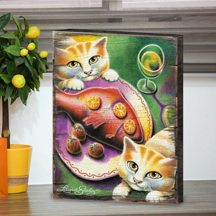 Chardonnay Wooden Wall Art by Laura Seeley - Pets Dog and Cats Decor - 8512111B-2