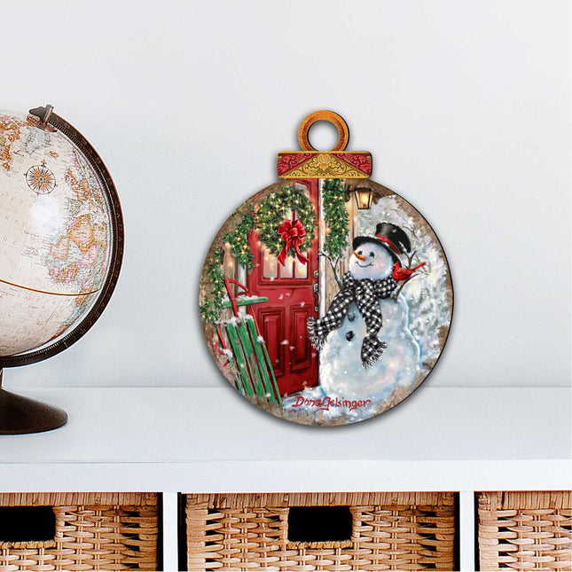 Winter Arrival Snowman Christmas Outdoor Decor Large Ornament by G. DeBrekht - Christmas Santa Snowman Decor - 8121127M-DG-0