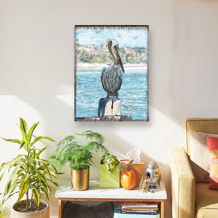 Ocean Serenity Pelicans Wooden Coastal Wall Art by Nature Wonders - Coastal Sea-Life Decor - 95252-3B-3
