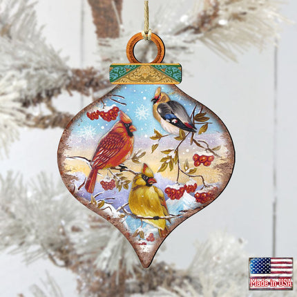 Birds Drop Wooden Ornaments by G. DeBrekht - Christmas Decor - 8035222-1