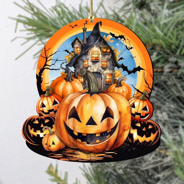 Haunted House Wooden Ornaments by G.DeBrekht Halloween Decor - 8611041-2-0