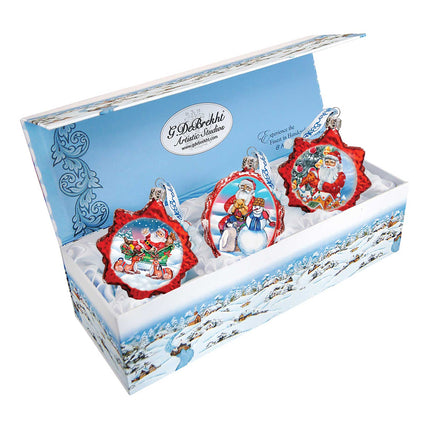 Christmas Gifts Mercury Glass Ornaments Set of 3 by G. DeBrekht - Christmas Santa Snowman Decor - 770126S3-2