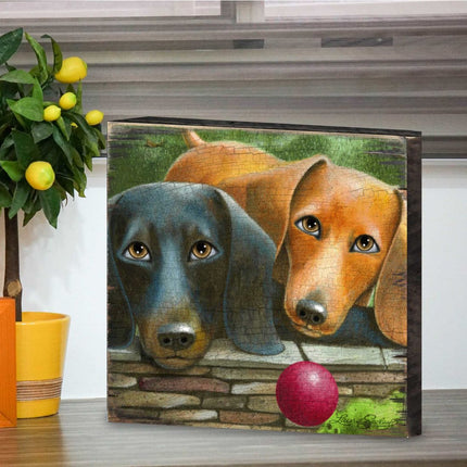 Where's the Ball Wooden Wall Art by Laura Seeley - Pets Dog and Cats Decor - 8511116B-2