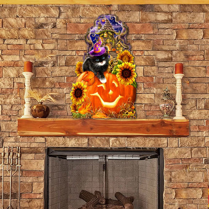 Halloween Kitten Door Decor by D. Gelsinger - Thanksgiving Halloween Decor - 8461066H-DG-2