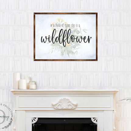 In a Field of Roses She Is a Wildflower - Bedroom Wall Art - Nursery Wall Art - Contemporary Decor - Girls Room Wall Decor - 310335-4