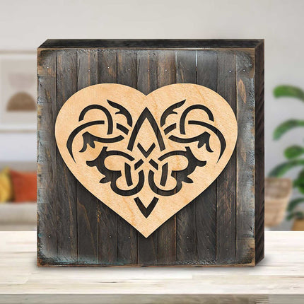 Celtic Heart Decor Art Wooden Wall Art by Celtic Art - Celtic Decor - 953166B-0
