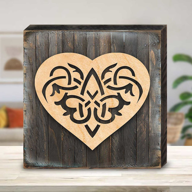 Celtic Heart Decor Art Wooden Wall Art by Celtic Art - Celtic Decor - 953166B-0