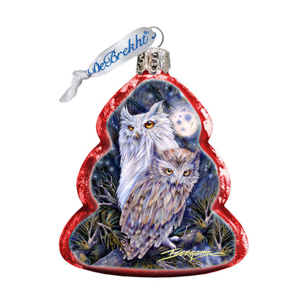 Night Watch Owls Mercury Glass Ornament by J. Bergsma - Wildlife Holiday Decor - 7783902-JB-4