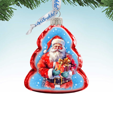 Santa's Gift Mercury Glass Ornaments by G. Debrekht - Christmas Santa Snowman Decor - 776013-1