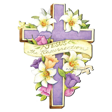 Easter Cross- He is Risen Outdoor Scene by Susan Winget - Easter Spring Decor - 8471303F-SW-4
