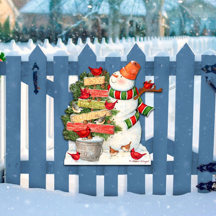 Joy Love and Peace Snowman Door Decor by Susan Winget - Christmas Santa Snowman Decor - 8471108H-SW-2