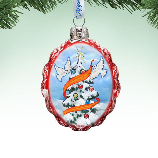 Dove Tree of Piece Mercury Glass Ornament by G. DeBrekht - Christmas Decor - 777316-0