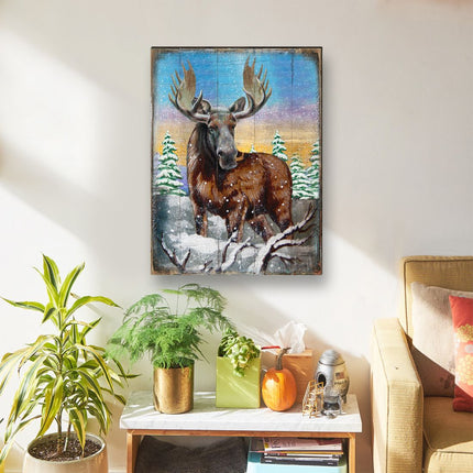 Moose Art Wooden Wall Art by Nature Wonders - Nature Wildlife Decor  - 95216B-2