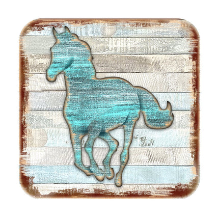 Horse Wooden Cork Coasters Gift Set of 4 by Nature Wonders - 8198157-9C-1
