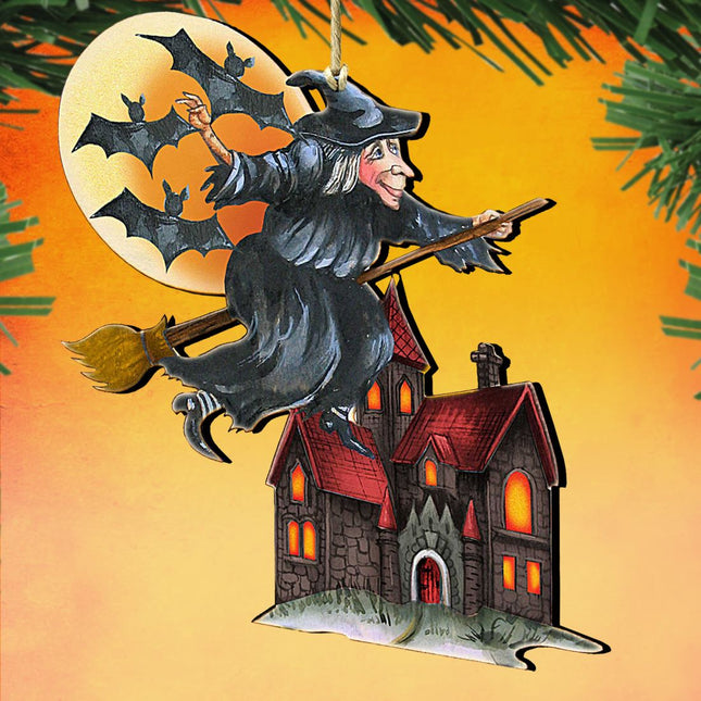 Witch Halloween Wooden Ornaments by G. DeBrekht - Thanksgiving Halloween Decor - 8114010-0