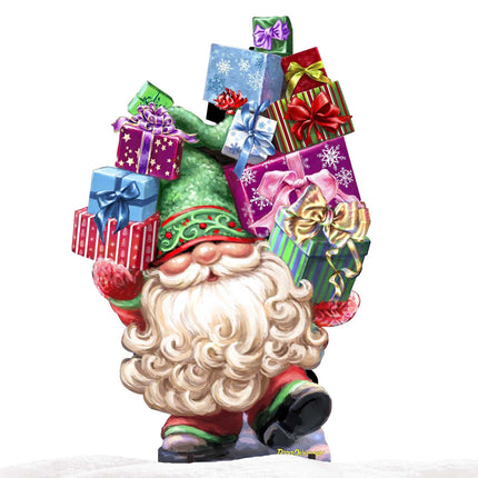 Gift Giver Gnome Dwarf Holiday Outdoor Decor by D. Gelsinger - Christmas Decor - 8461054F-DG-4