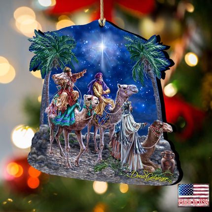 The Magic of Three Kings Wooden Ornaments by Gelsinger - Nativity Holiday Decor - 8161026-1810-2