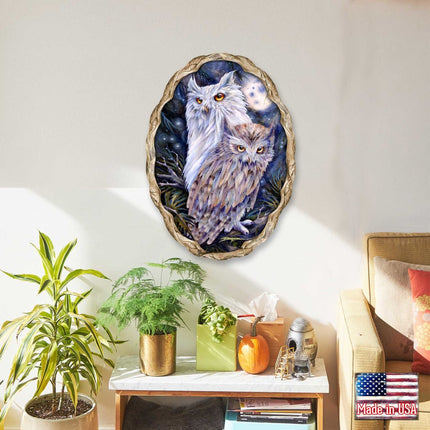 Night Watch Owls Wildlife Wall Art - J. Bergsma - Wildlife Holiday Decor - 8591902W-JB-1