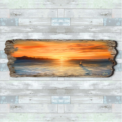 Ocean Sunset Wooden Wall Art by G. DeBrekht Coastal Decor - 8491106W-3