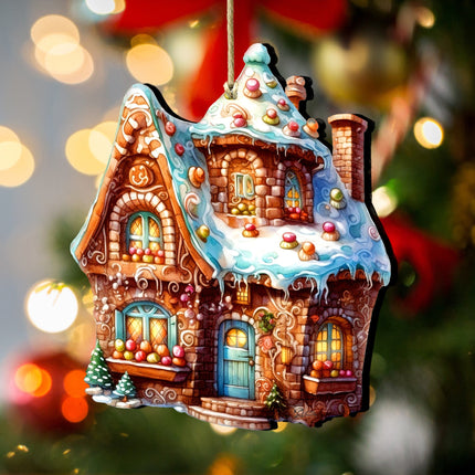 Gingerbread House Wooden Ornaments by G. Debrekht - Christmas Decor - 8100191-2-1