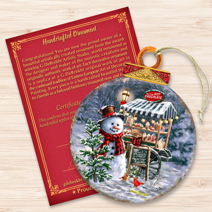 Hot Chocolate Stand - Frosty Fun Wooden Ornaments by D. Gelsinger Christmas Santa Snowman Decor - 8611087-DG-4